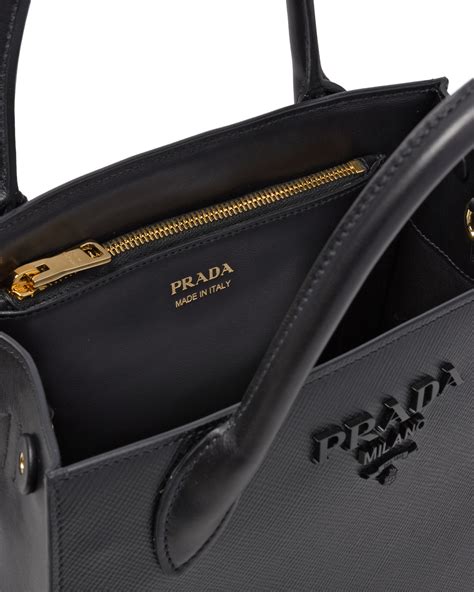 prada monochrome saffiano leather bag small